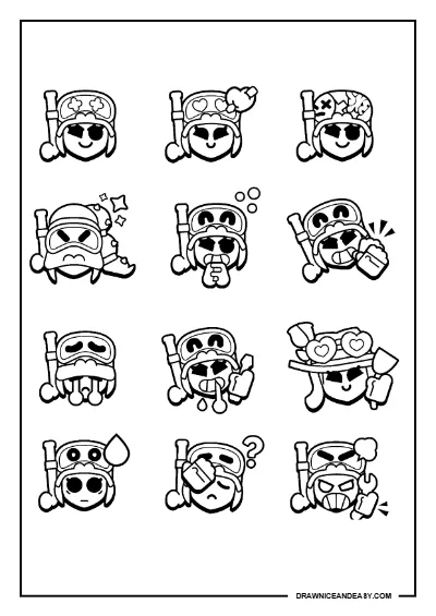 Alli Pins Brawl Stars Coloring Page Printable coloring page preview
