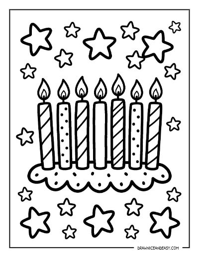 America 250 Birthday Candles Coloring Page – Free Printable for Kids coloring page preview