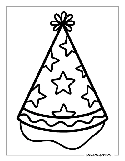 America 250 Birthday Party Hat Coloring Page – Free Printable for Kids coloring page preview
