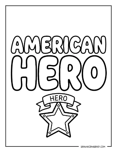 American Hero Medal Coloring Page – Free Patriotic Military Printable coloring page preview