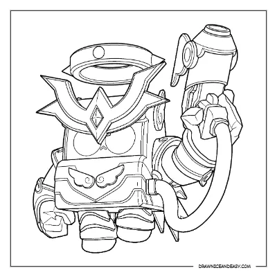 Ascended 8-Bit Brawl Stars Coloring Pages (Skin) – Free Printable PDF coloring page preview