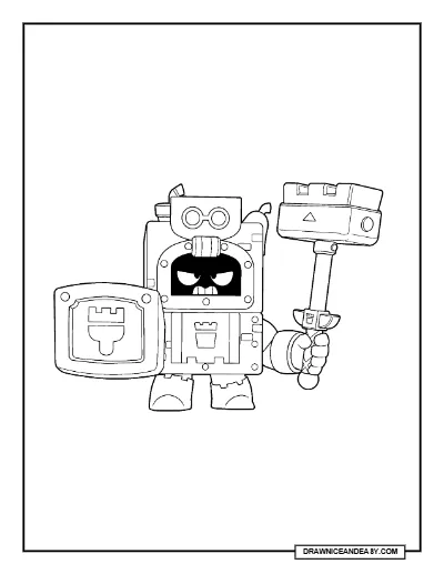 Ash Brawl Stars Coloring Page – Free Printable PDF coloring page preview