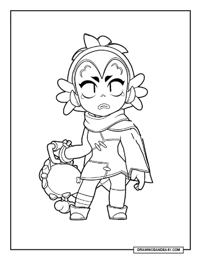 Axl Willow Brawl Stars Coloring Page – Free Printable PDF coloring page preview