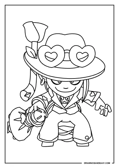 Baddie Alli Brawl Stars Coloring Pages coloring page preview