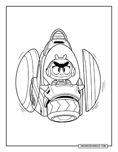 Baiku Eve Brawl Stars Coloring Page – Free Printable PDF coloring page preview