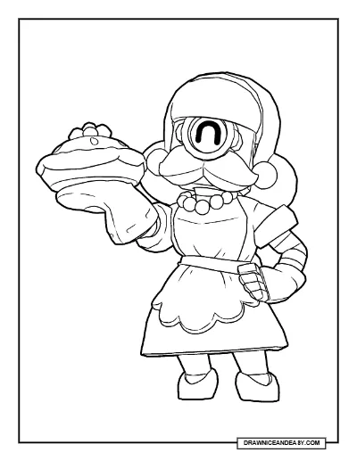 Bakesale Barley Brawl Stars Coloring Page – Free Printable PDF coloring page preview