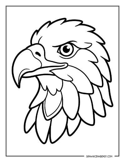 Bald Eagle Head Portrait Coloring Page – Free Printable for Kids coloring page preview