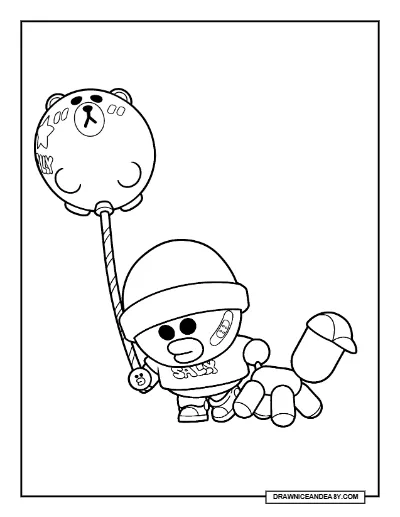 Balloon Sally Gus Brawl Stars Coloring Page – Free Printable PDF coloring page preview