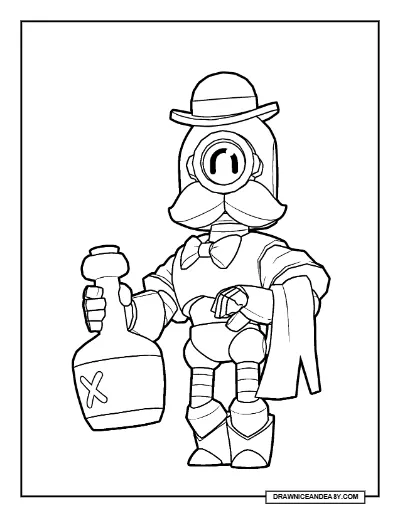 Barley Brawl Stars Coloring Page – Free Printable PDF coloring page preview