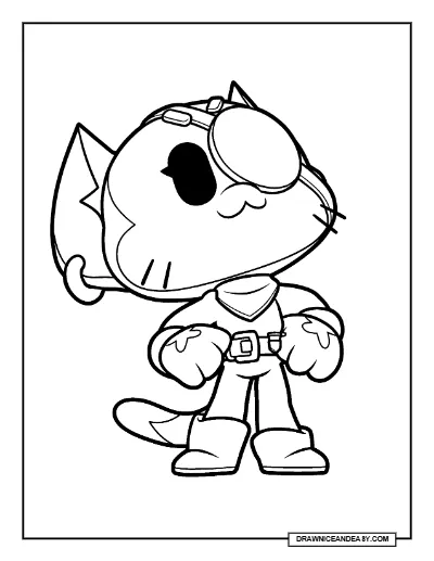 Billy the Kit Brawl Stars Coloring Page – Free Printable PDF coloring page preview