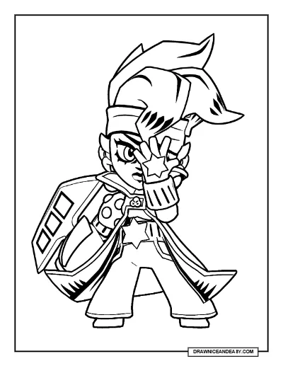 Bizarre Maisie Brawl Stars Coloring Page – Free Printable PDF coloring page preview
