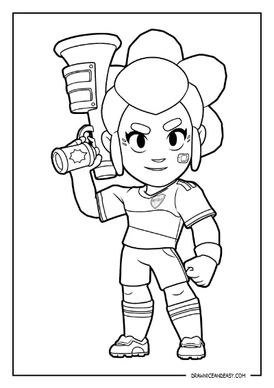 Boca Juniors Shelly Brawl Stars Coloring Pages – Free PDF coloring page preview