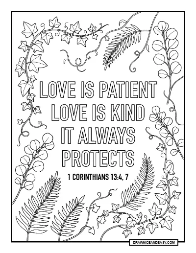 Botanical Bible Verse Scripture Coloring Page coloring page preview