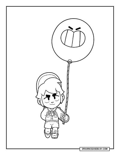 Boy Scout Gus Brawl Stars Coloring Page – Free Printable PDF coloring page preview