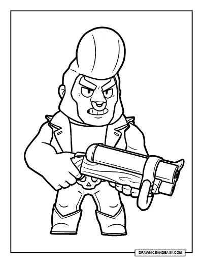 Bull Brawl Stars Coloring Page – Free Printable PDF coloring page preview