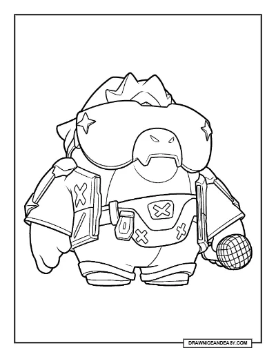 Bye Bye Buzz Brawl Stars Coloring Page – Free Printable PDF coloring page preview