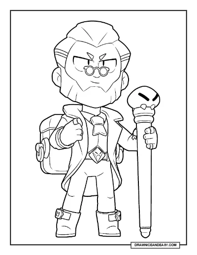 Byron Brawl Stars Coloring Page – Free Printable PDF coloring page preview