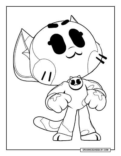Calico Kit Brawl Stars Coloring Page – Free Printable PDF coloring page preview