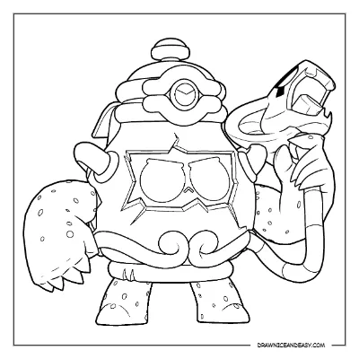 Canopic 8-Bit Brawl Stars Coloring Pages (Skin) – Free Printable PDF coloring page preview
