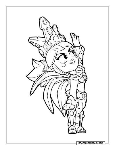 Carnaval Mandy Brawl Stars Coloring Page – Free Printable PDF coloring page preview
