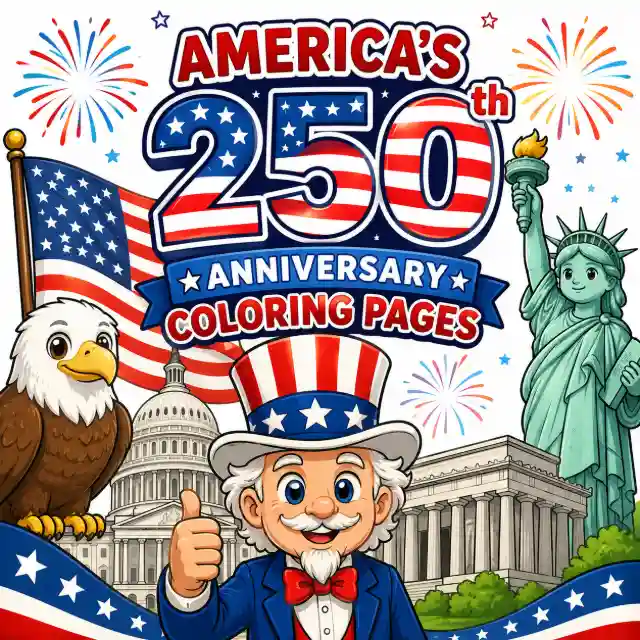 America's 250th Anniversary coloring pages