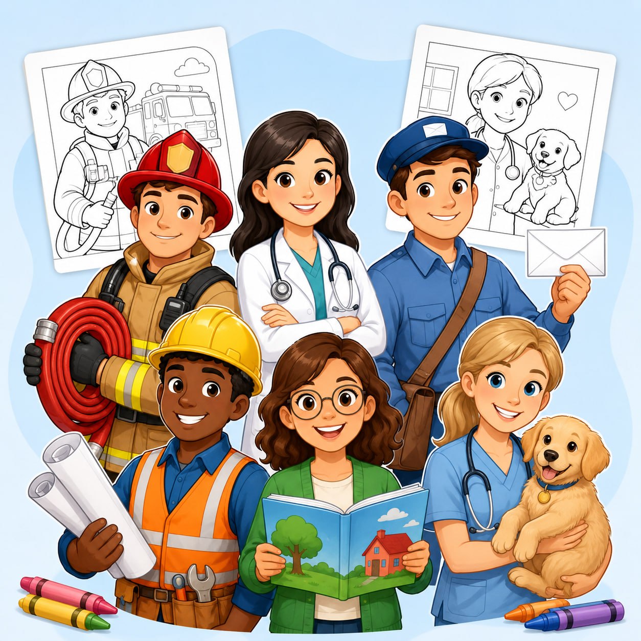 Community Helpers coloring pages