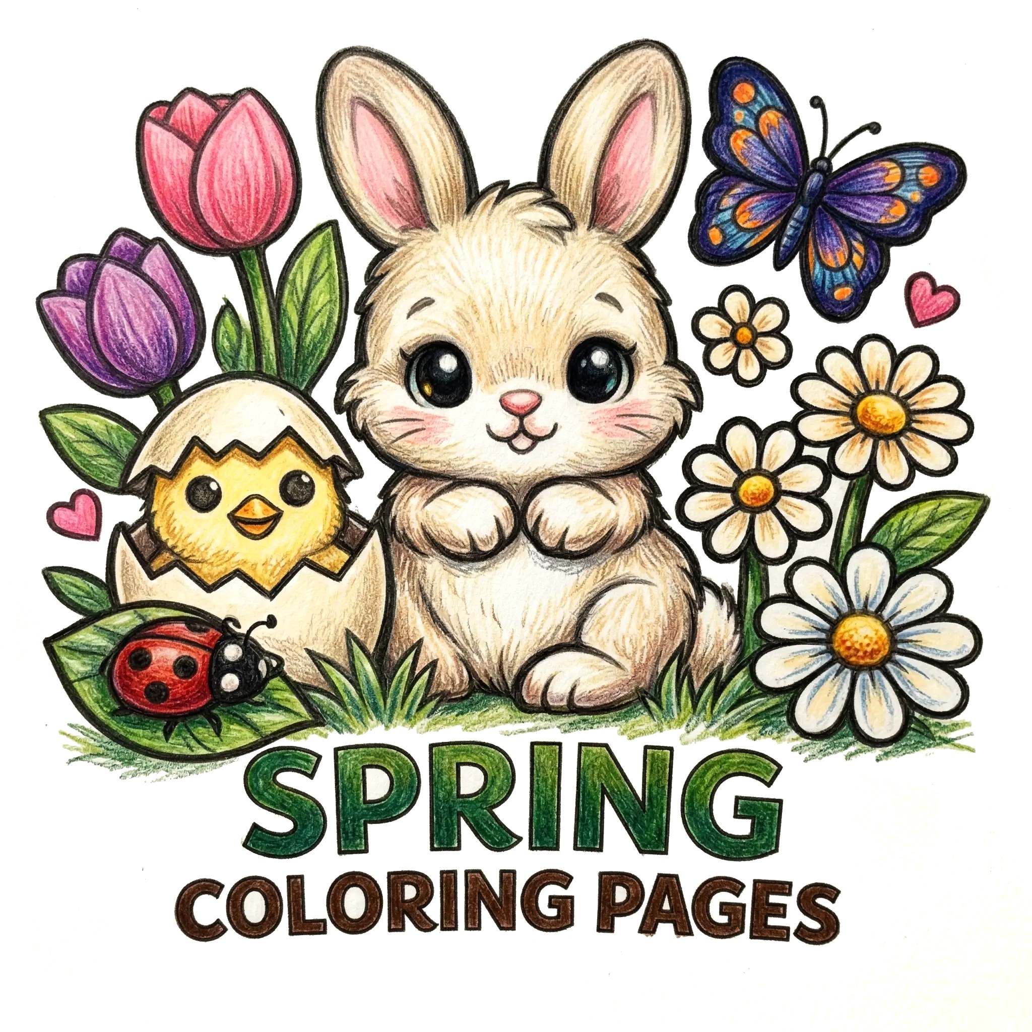 Spring coloring pages