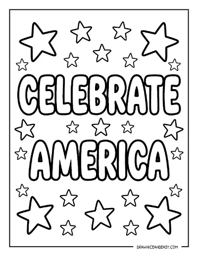 Celebrate America Stars and Stripes Coloring Page – Free Printable coloring page preview