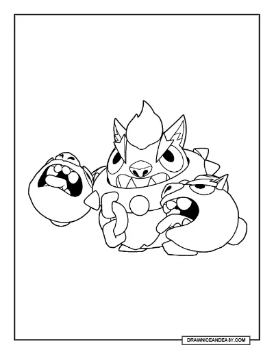 Cerberus Tick Brawl Stars Coloring Page – Free Printable PDF coloring page preview