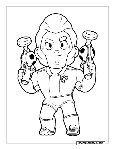 Cerro Porteño Colt Brawl Stars Coloring Page – Latin America Master League Skin Printable coloring page preview