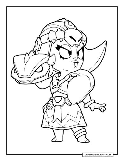 Cobra Lola Brawl Stars Coloring Page – Free Printable PDF coloring page preview