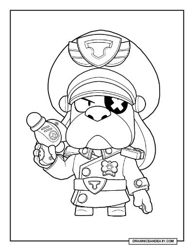 Colonel Ruffs Brawl Stars Coloring Page – Free Printable PDF coloring page preview