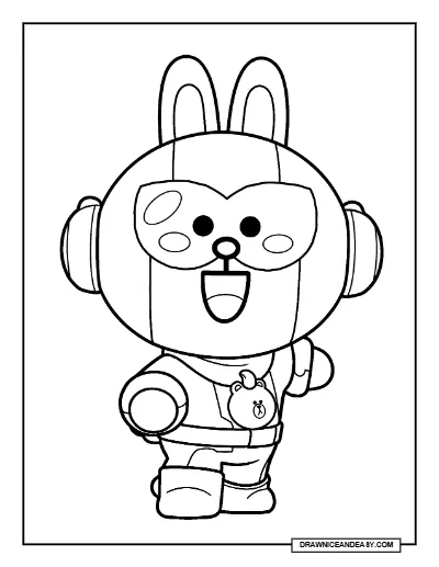 Cony Max Brawl Stars Coloring Page – Free Printable PDF coloring page preview
