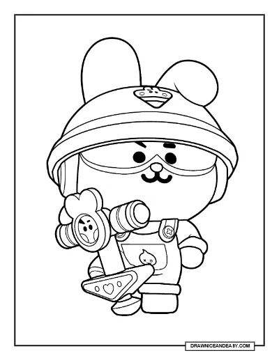 Cooky Jacky Brawl Stars Coloring Page – Free Printable PDF coloring page preview