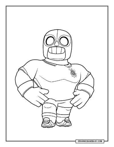 Corinthians El Primo Brawl Stars Coloring Page – Free Printable PDF coloring page preview