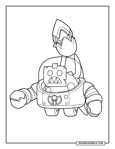 Corrupted Sprout Brawl Stars Coloring Page – Free Printable PDF coloring page preview