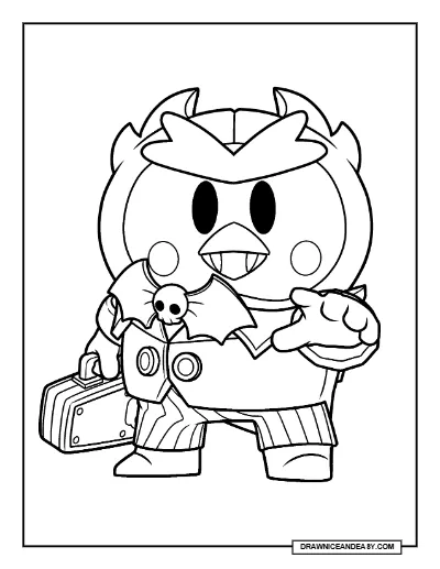 Count Pengula Mr. P Brawl Stars Coloring Page – Free Printable PDF coloring page preview