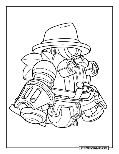 Crime Lord Stu Brawl Stars Coloring Page – Free Printable PDF coloring page preview
