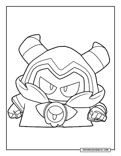 Crimson R-T Brawl Stars Coloring Page – Free Printable PDF coloring page preview
