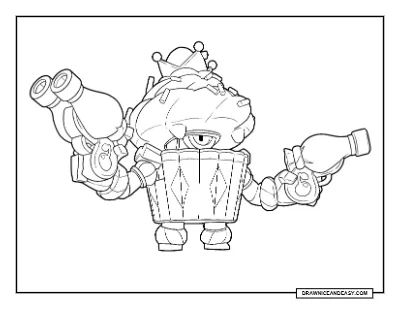 Cupcake Darryl Brawl Stars Coloring Page – Free Printable PDF coloring page preview