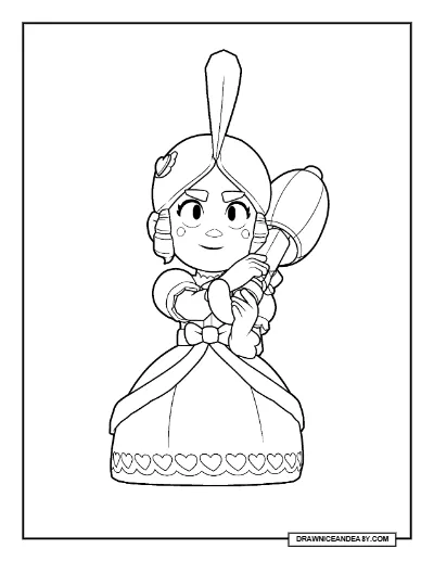 Cupid Piper Brawl Stars Coloring Page – Free Printable PDF coloring page preview