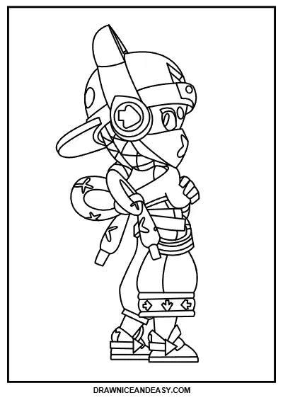 Dance Dance Mina Brawl Stars Coloring Page – Free PDF coloring page preview