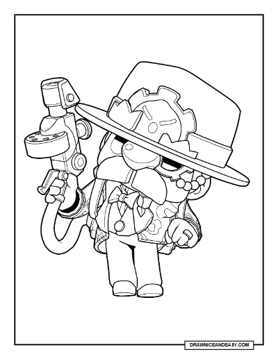 Dapper Gale Brawl Stars Coloring Page – Free Printable PDF coloring page preview