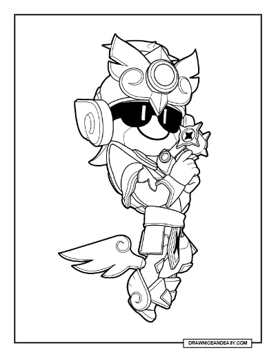 Dark Angel Larry & Lawrie Brawl Stars Coloring Page – Free Printable PDF coloring page preview