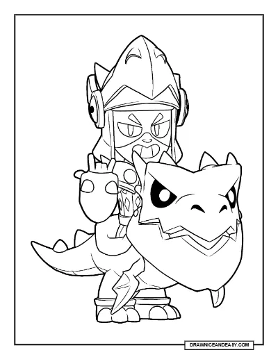 Dark Knight Draco Brawl Stars Coloring Page – Free Printable PDF coloring page preview