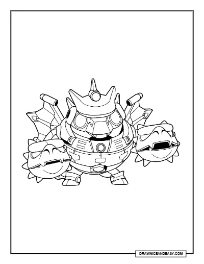 Dark Mecha Ghidorah Tick Brawl Stars Coloring Page – Free Printable PDF coloring page preview