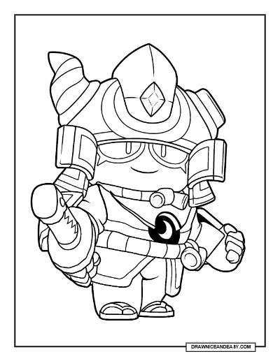 Dark Samurai Gene Brawl Stars Coloring Page – Free Printable PDF coloring page preview
