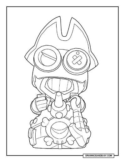 Dark Tide Carl Brawl Stars Coloring Page – Free Printable PDF coloring page preview