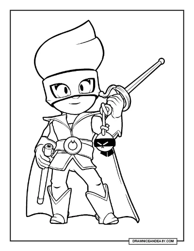 De la Vega Amber Brawl Stars Coloring Page – Free Printable PDF coloring page preview