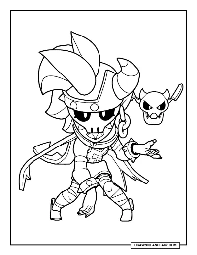 Demon Emz Brawl Stars Coloring Page – Free Printable PDF coloring page preview